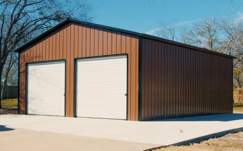 Detached workshop with vehicle bay and tool benches on a Montgomery County property